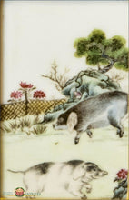 Chinese Export Famille Verte Pig Plaque