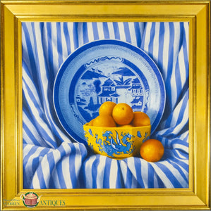 https://warrenantiques.com/products/contemporary-still-life-of-oranges-spilling-out-of-yellow-dragon-bowl-20thc
