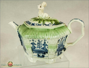 English Pearlware Hexagonal Teapot