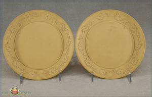 A Pair Of Antique English Caneware Dessert Plates Impressed Wedgwood Mark C1810-1815