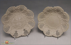 A Pair Of English Eight Lobbed Pierced And Molded Saltglaze Fruit Plates C1750