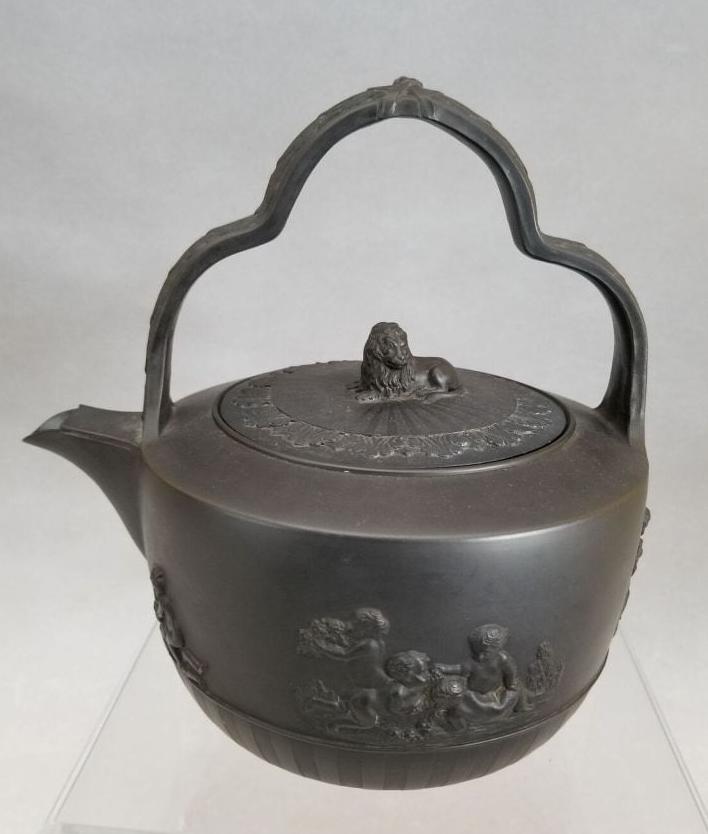 Antique Wedgwood Black Basalt Teapot 