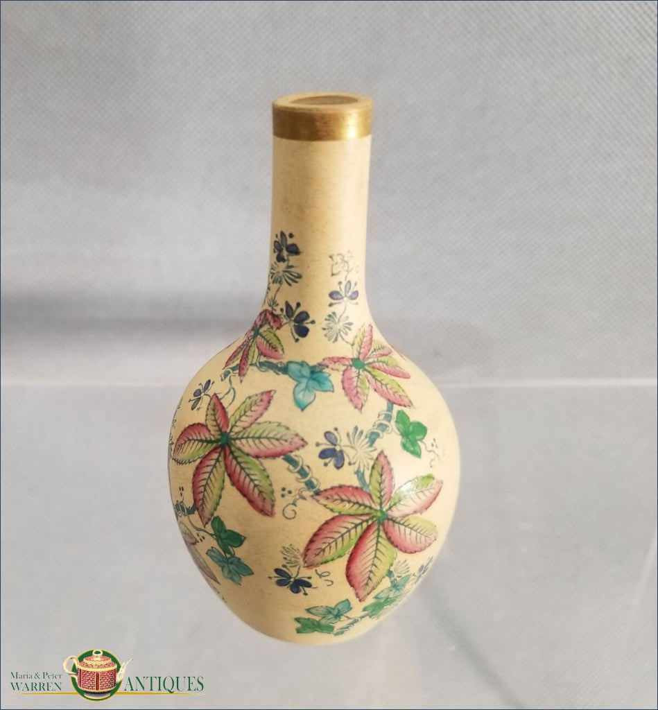 An Antique Caneware polychrome enamel decorated miniature jug c1810-1820