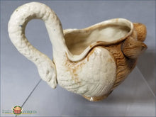 An English Creamware Fox And Swan Sauceboat In Pratt Colors C1790-1800 18Th Century Pottery