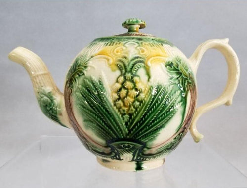 An English Creamware Staffordshire Basket And Pineapple Teapot Cover C1765 18Th Century Pottery