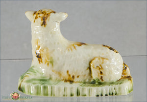 An English Creamware Staffordshire Tortoiseshell Glazed Lamb C1780-90 18Th Century Pottery