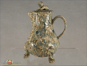 An English Staffordshire Solid Body Agate Milk Jug And Cover C1750-60