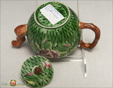 English Polychrome Saltglaze Teapot Circa 1760 Stoneware