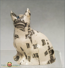 English Saltglaze Agate Cat C1750 19Th Century Pottery