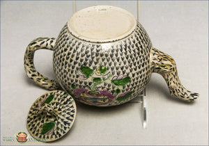 English Saltglaze Polychrome Teapot With Rose Decoration Recent Acquisitions