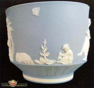 English Wedgwood Jasper Sugar Bowl And Cover C1790-1800 19Th Century Pottery