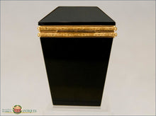 French Black Opaline Crystal Box C1880 Decorative Arts